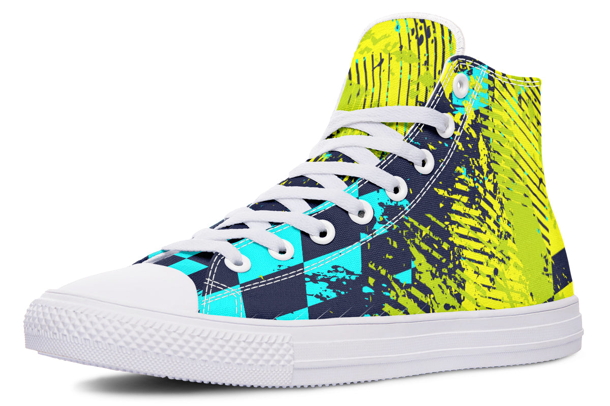 Checkered Green Grunge Hightops
