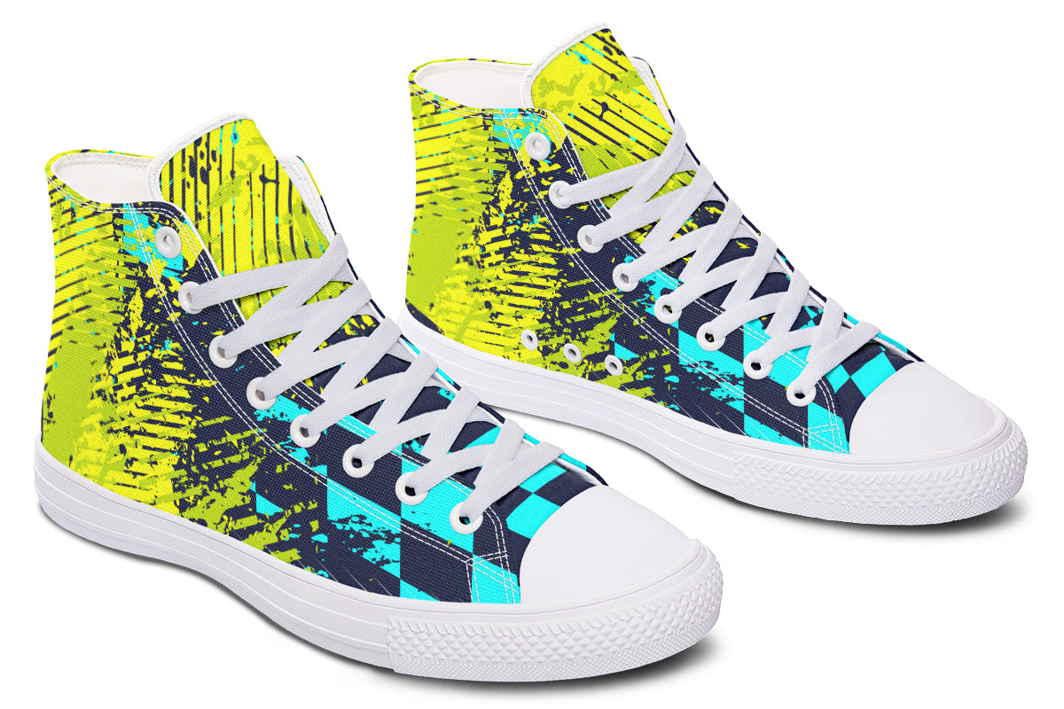 Checkered Green Grunge Hightops