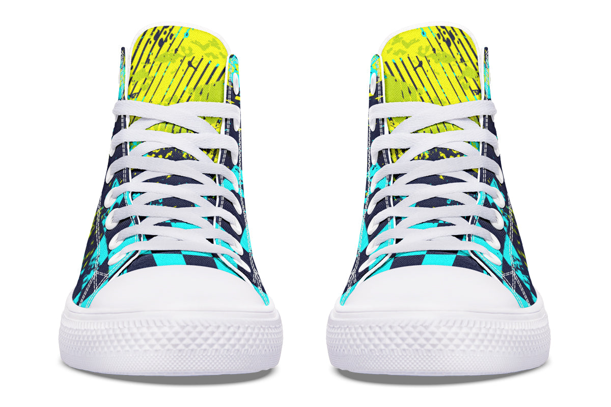 Checkered Green Grunge Hightops