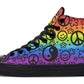Rainbow Happy Peace Yin Yang Hightop