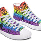Rainbow Happy Peace Yin Yang Hightop