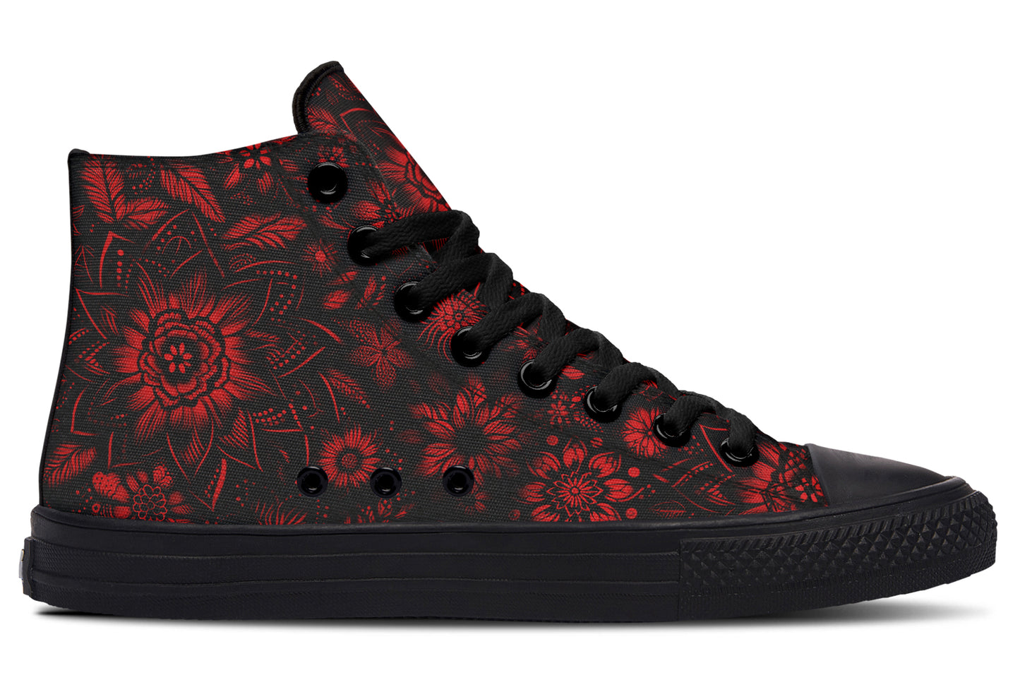 Red Mandala Flower Hightops