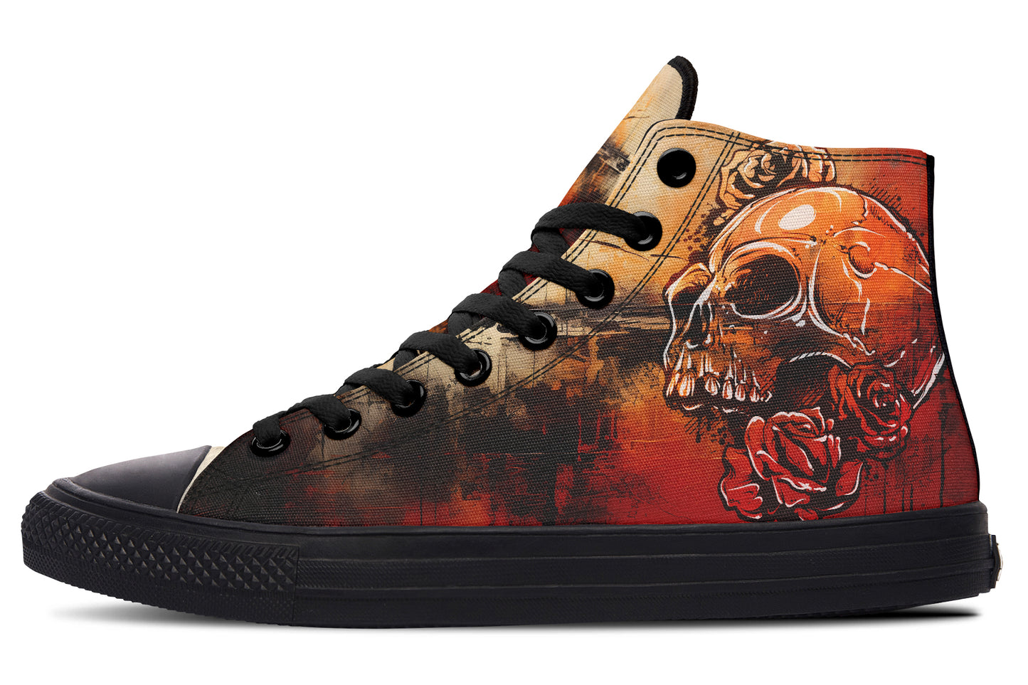 Rusty Skull And Roses Hightops