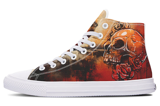 Rusty Skull And Roses Hightops