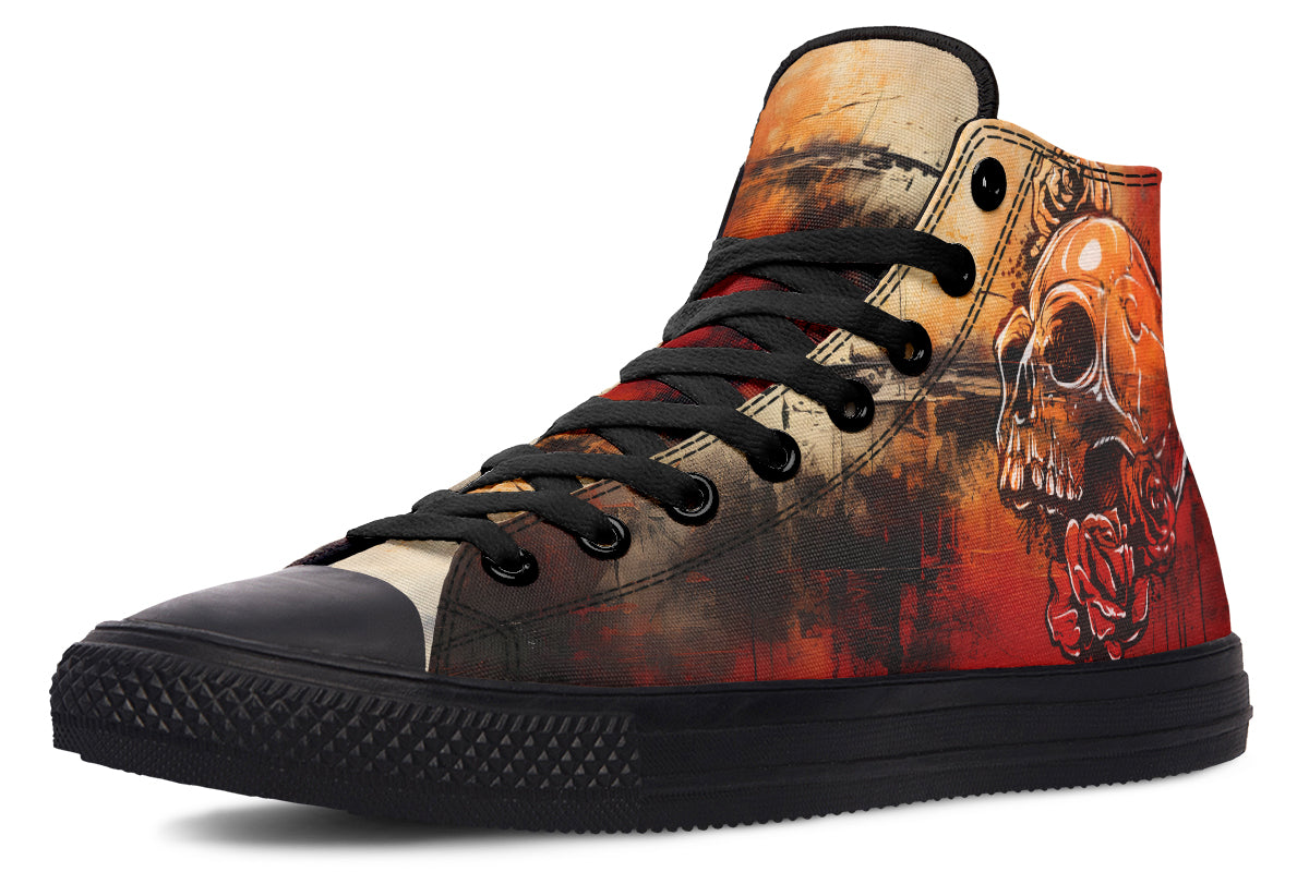 Rusty Skull And Roses Hightops
