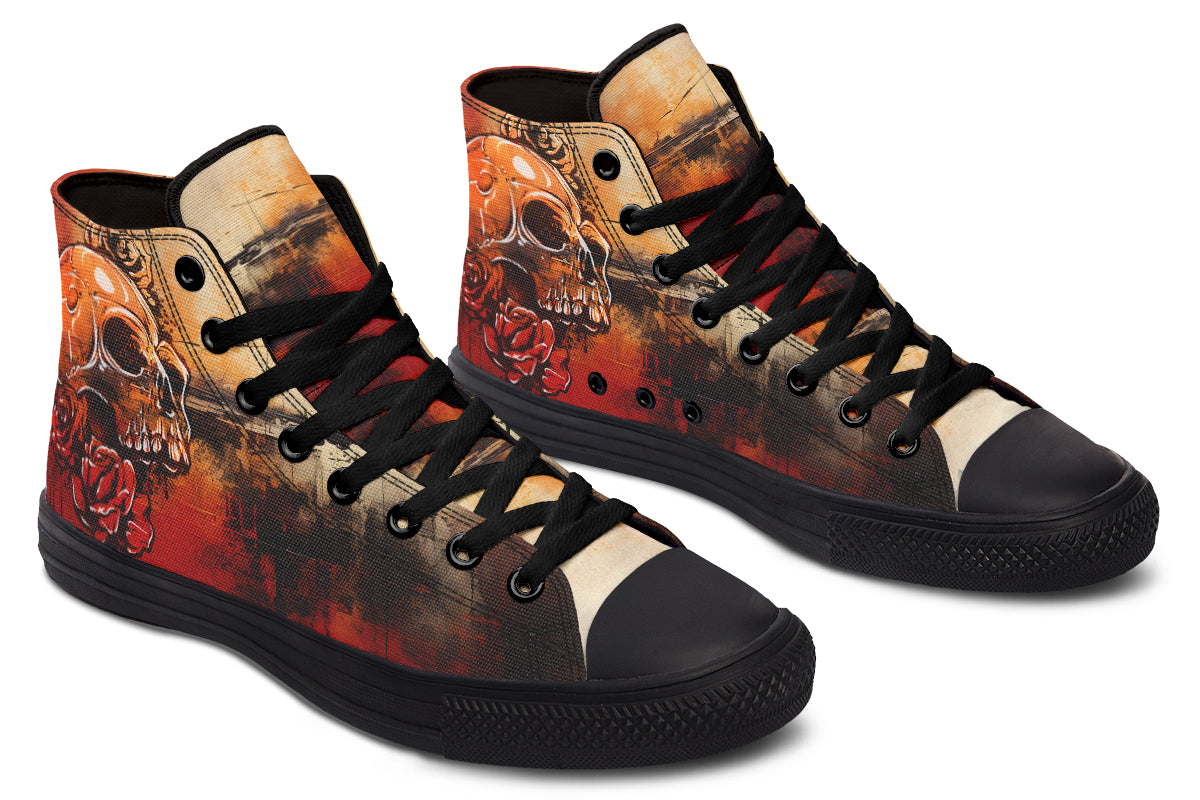 Rusty Skull And Roses Hightops