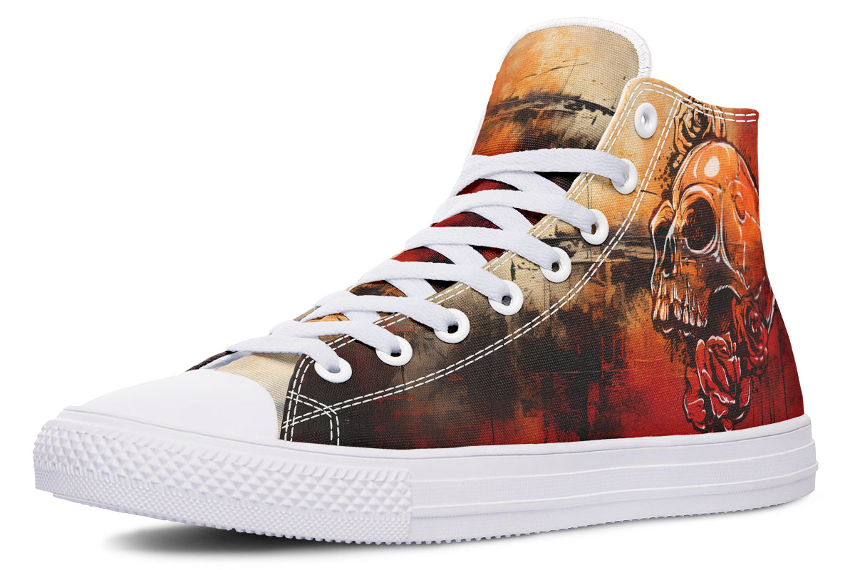 Rusty Skull And Roses Hightops