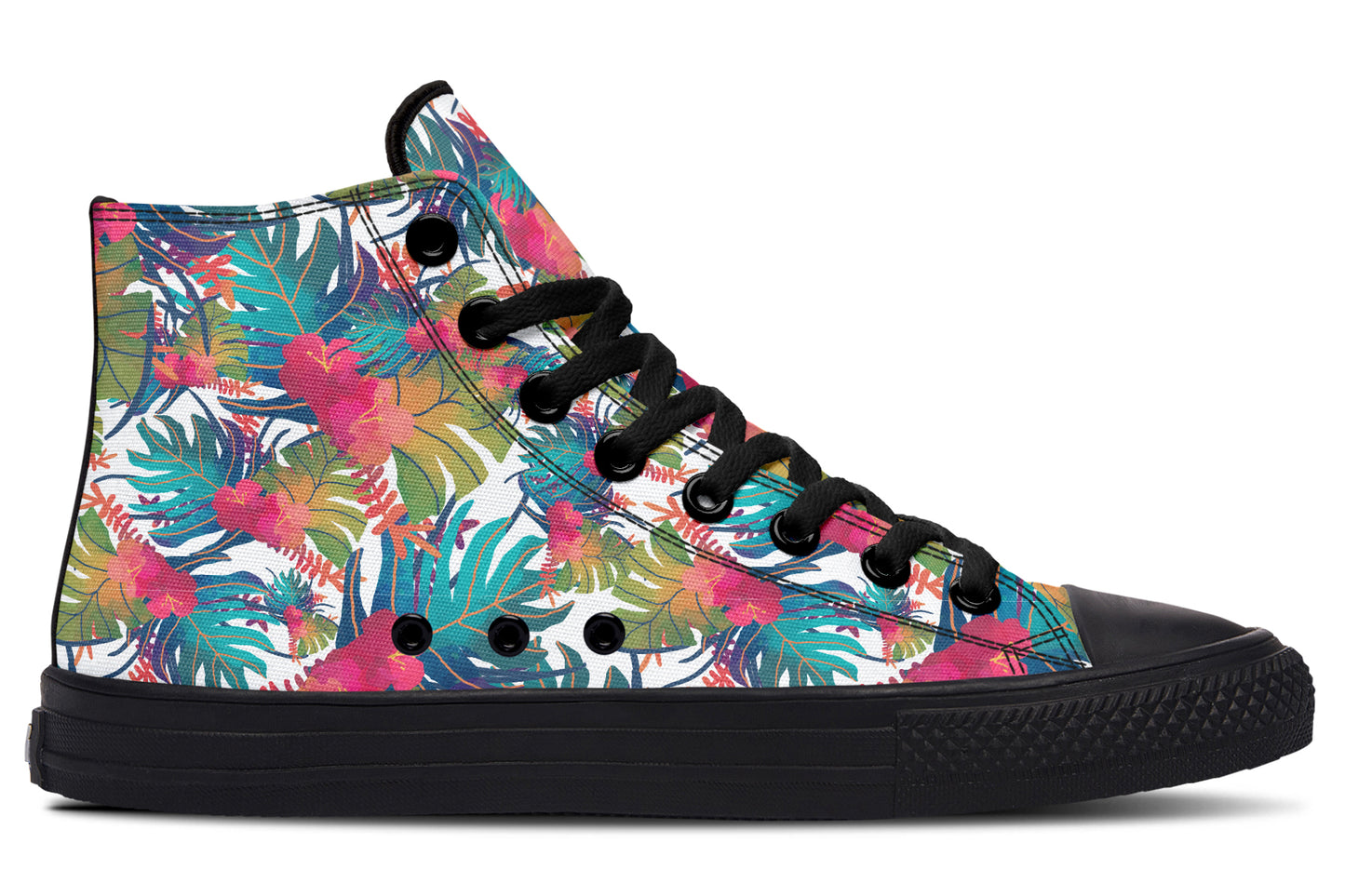 Tropical Watercolor Leaves Hightops