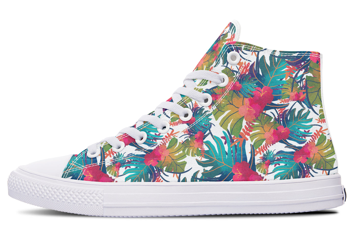 Tropical Watercolor Leaves Hightops