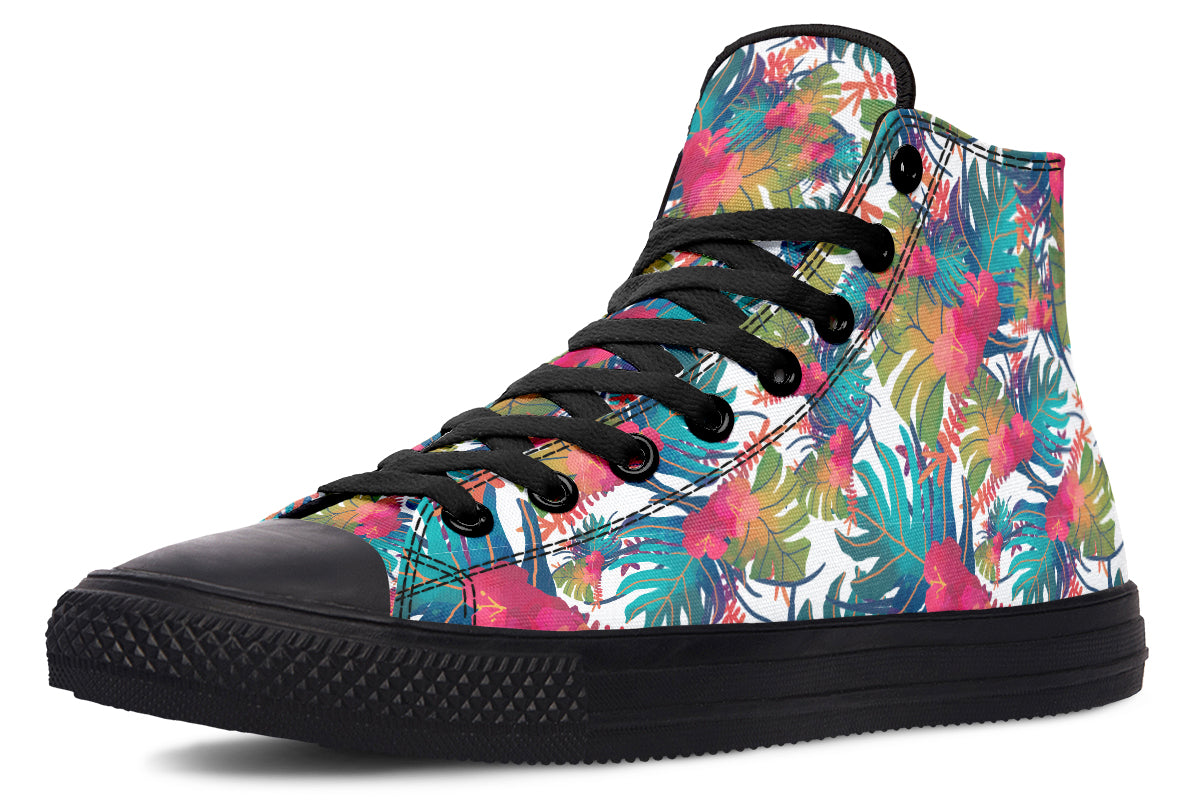 Tropical Watercolor Leaves Hightops