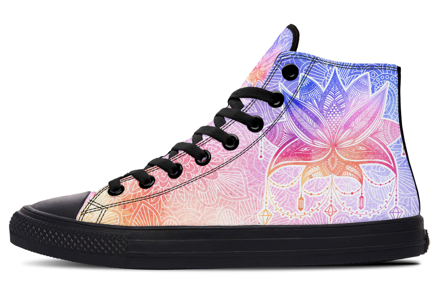 Watercolor Mandala Lotus Flower Hightops