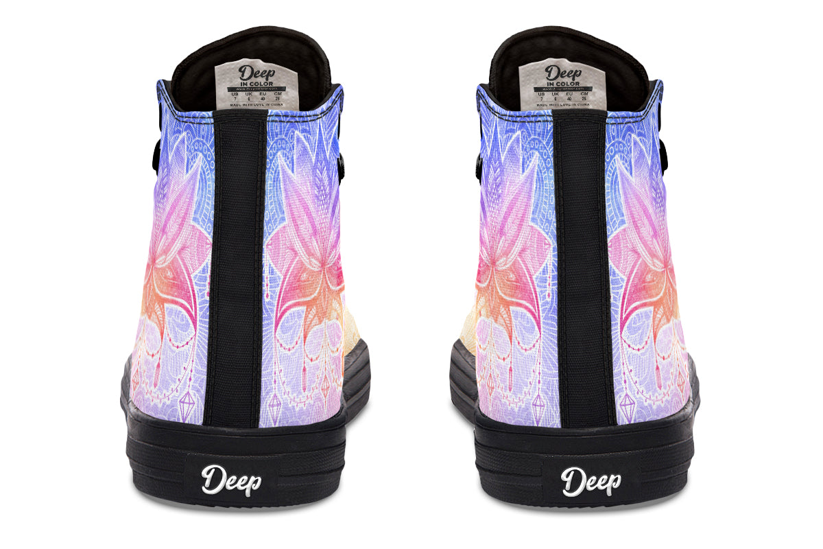 Watercolor Mandala Lotus Flower Hightops