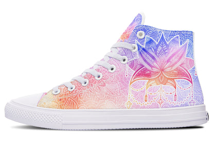 Watercolor Mandala Lotus Flower Hightops