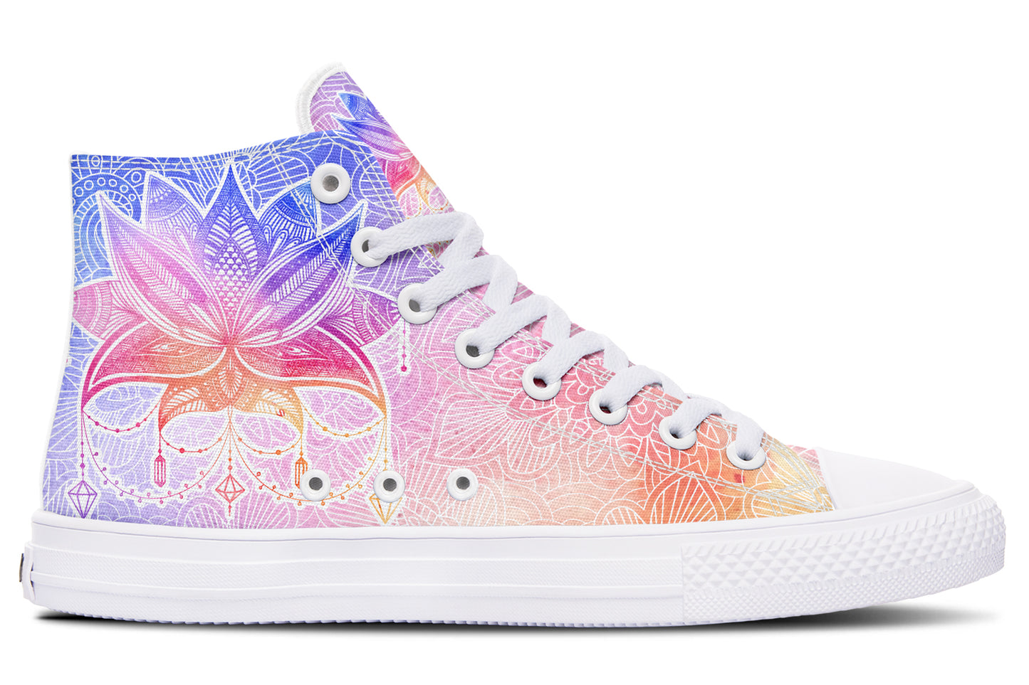 Watercolor Mandala Lotus Flower Hightops