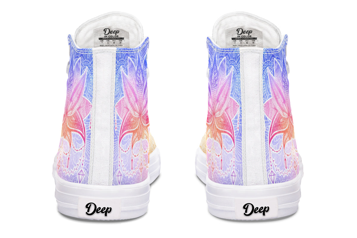 Watercolor Mandala Lotus Flower Hightops