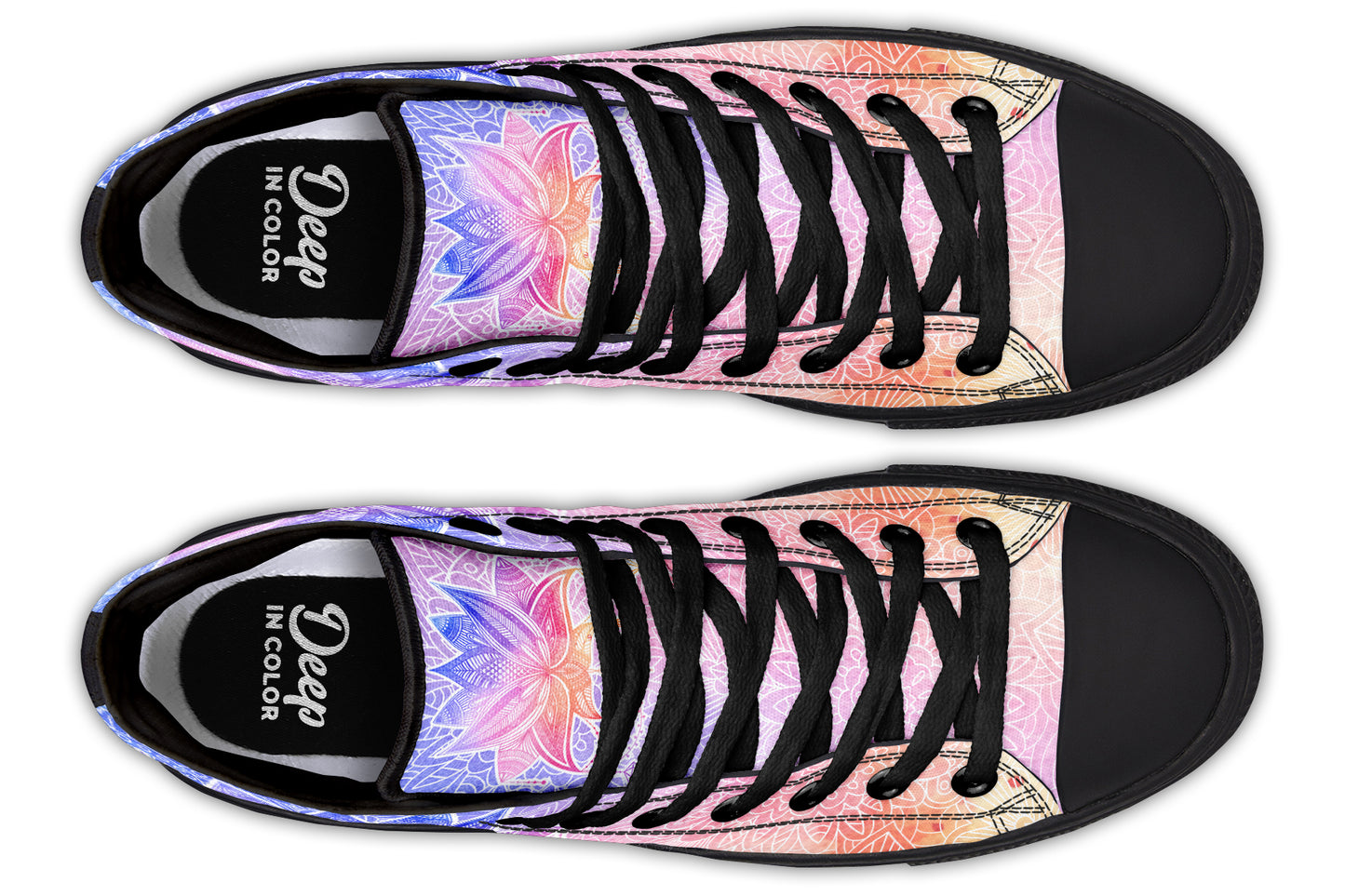 Watercolor Mandala Lotus Flower Hightops