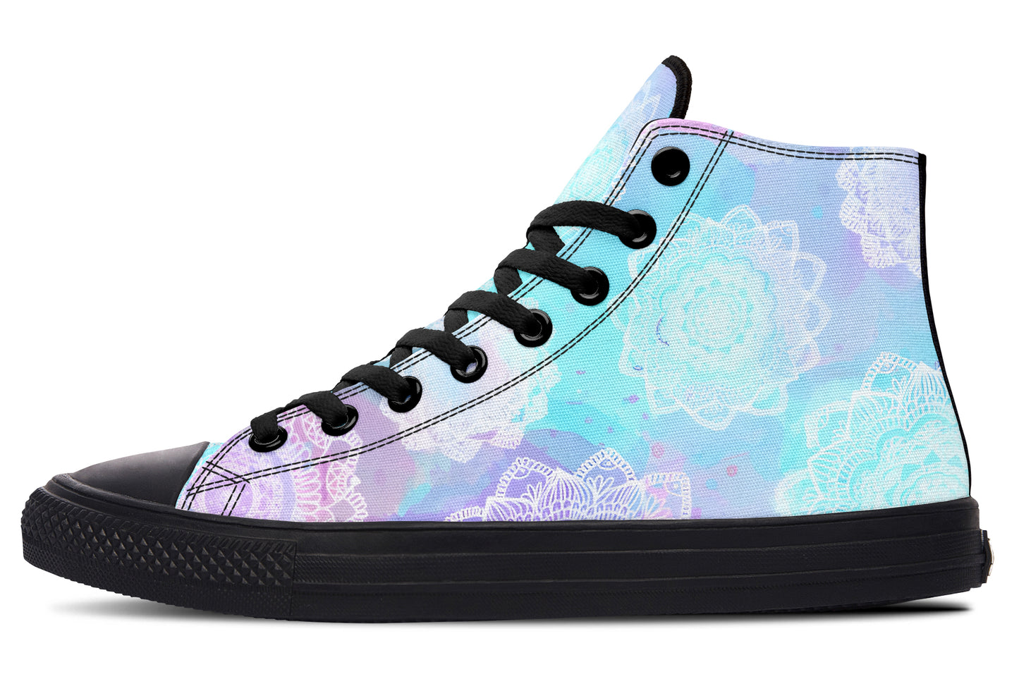 Watercolor Pastel White Mandala Hightops