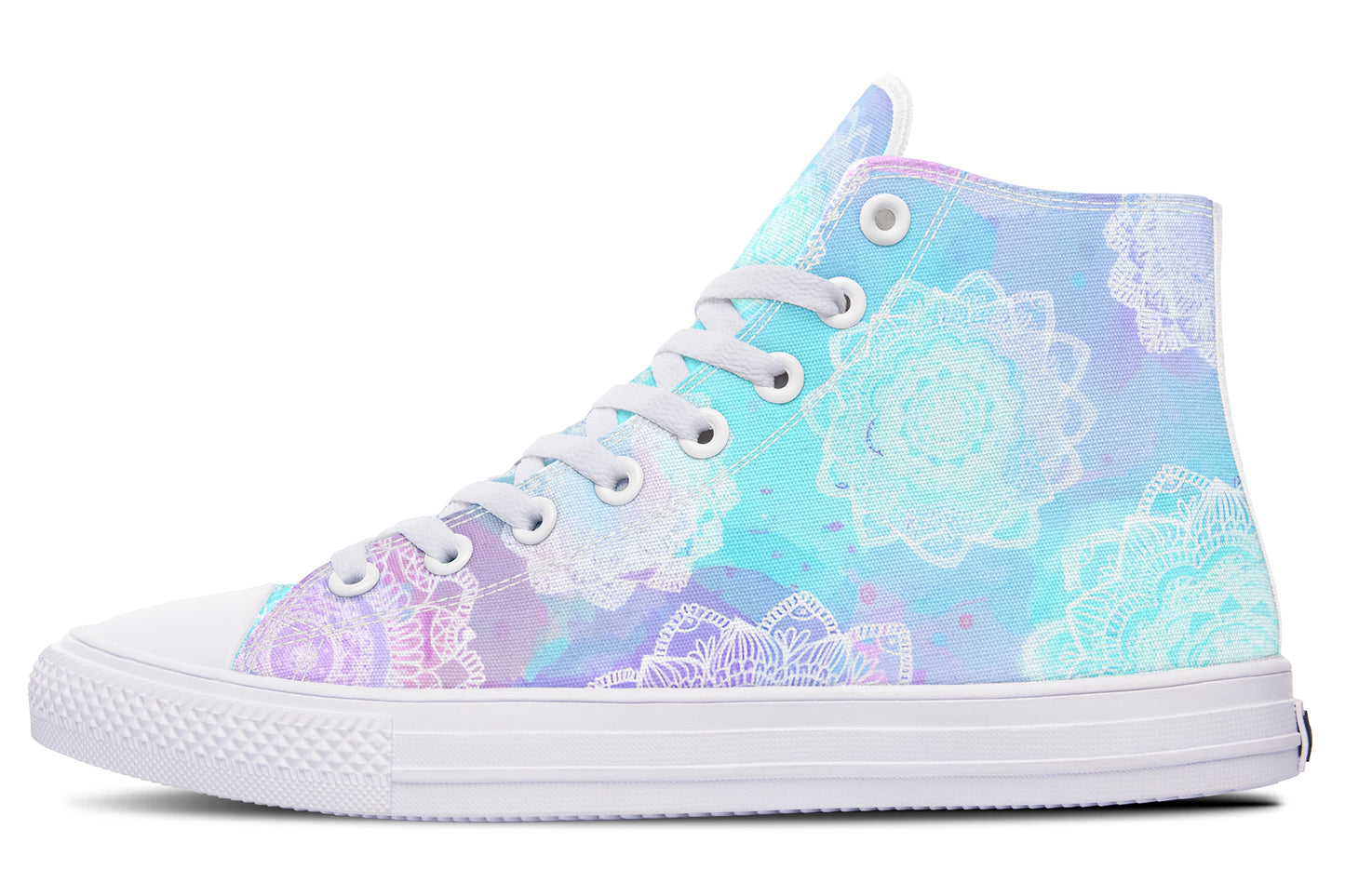Watercolor Pastel White Mandala Hightops