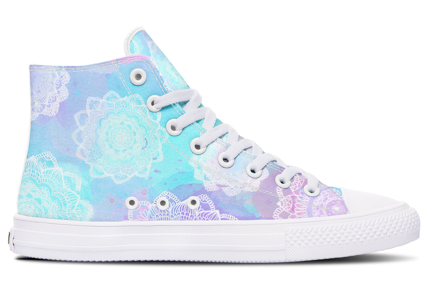 Watercolor Pastel White Mandala Hightops