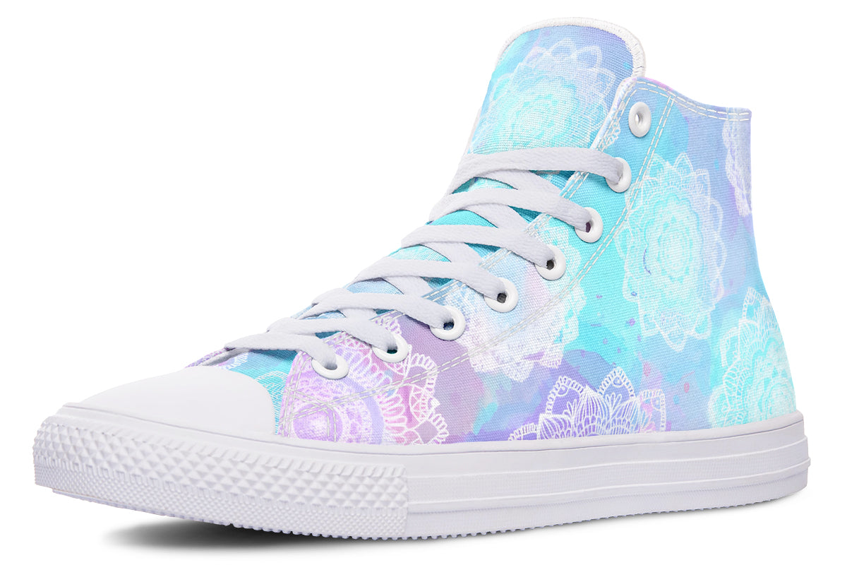 Watercolor Pastel White Mandala Hightops