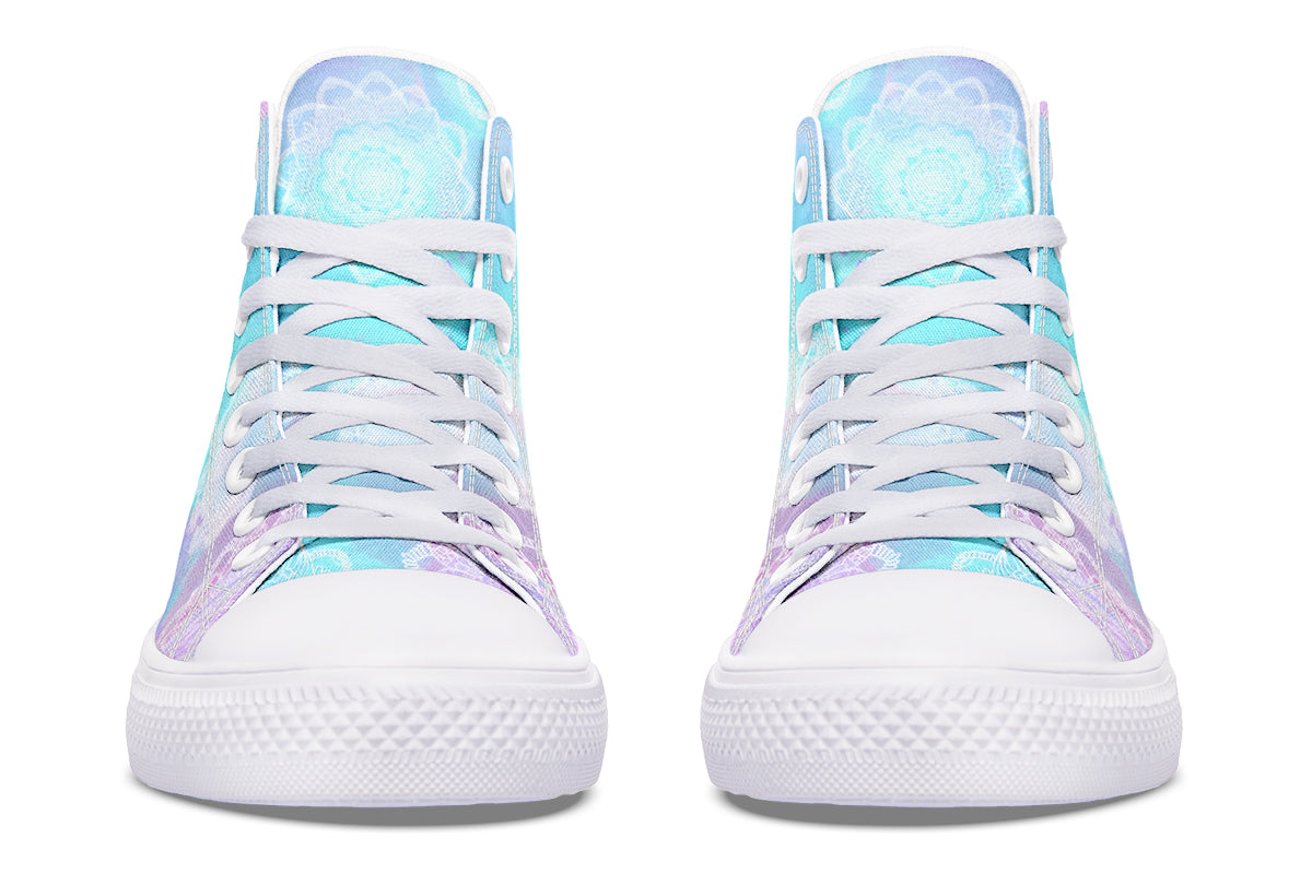 Watercolor Pastel White Mandala Hightops