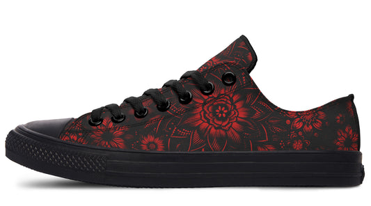Red Mandala Flower Lowtops