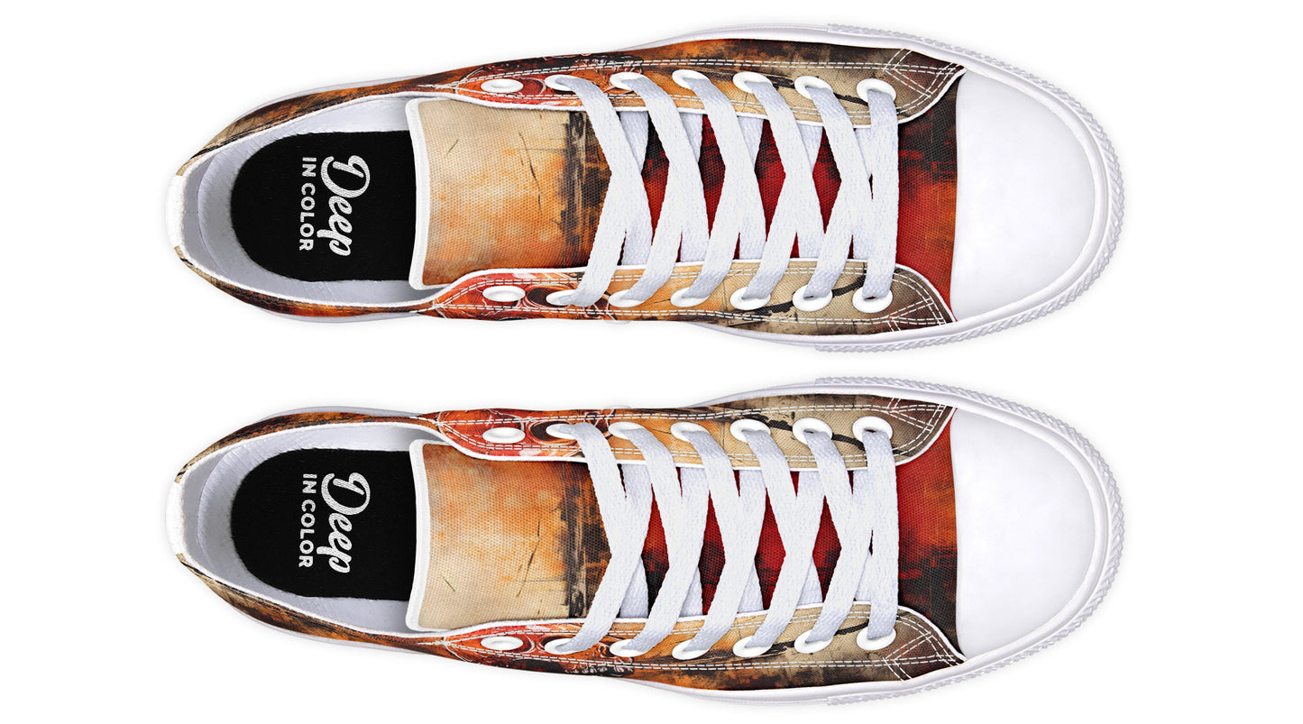 Rusty Skull And Roses Lowtops