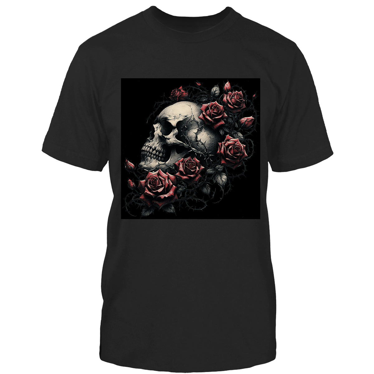 Skull With Roses Tshirt