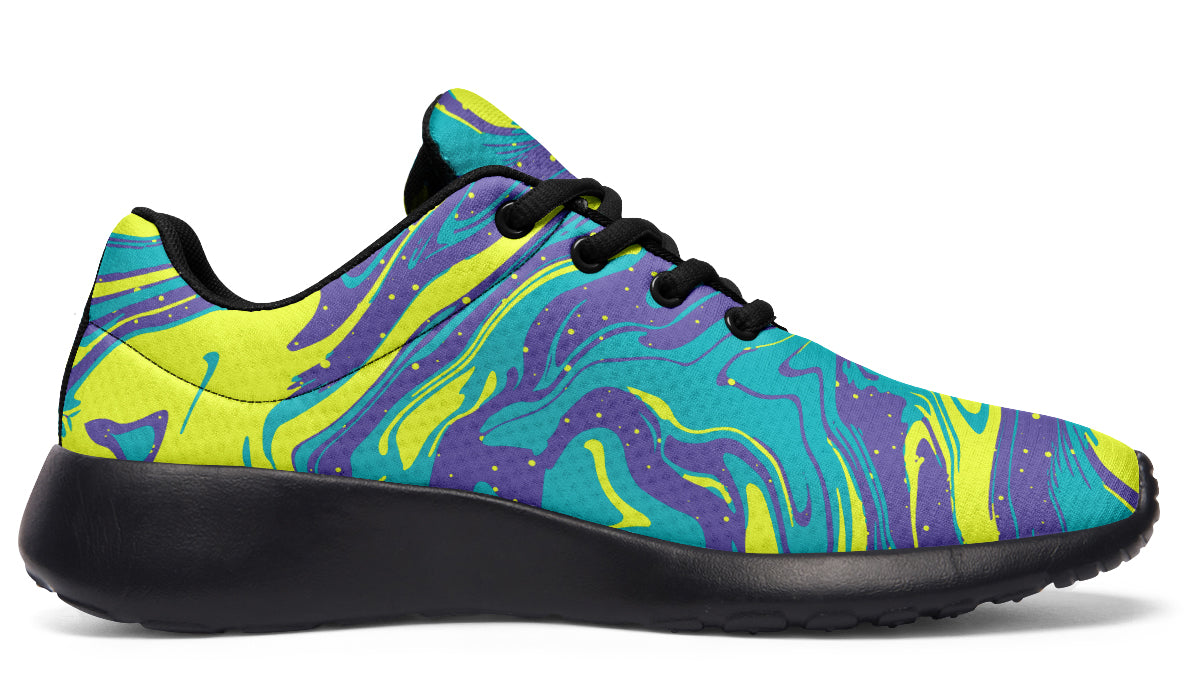 Purple Yellow Liquid Sneakers