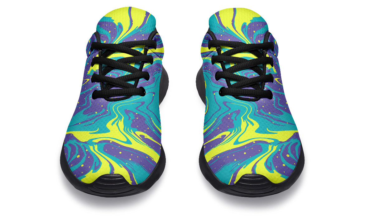 Purple Yellow Liquid Sneakers