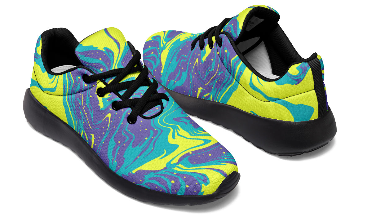 Purple Yellow Liquid Sneakers