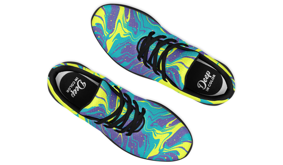 Purple Yellow Liquid Sneakers