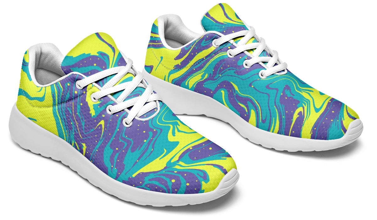 Purple Yellow Liquid Sneakers