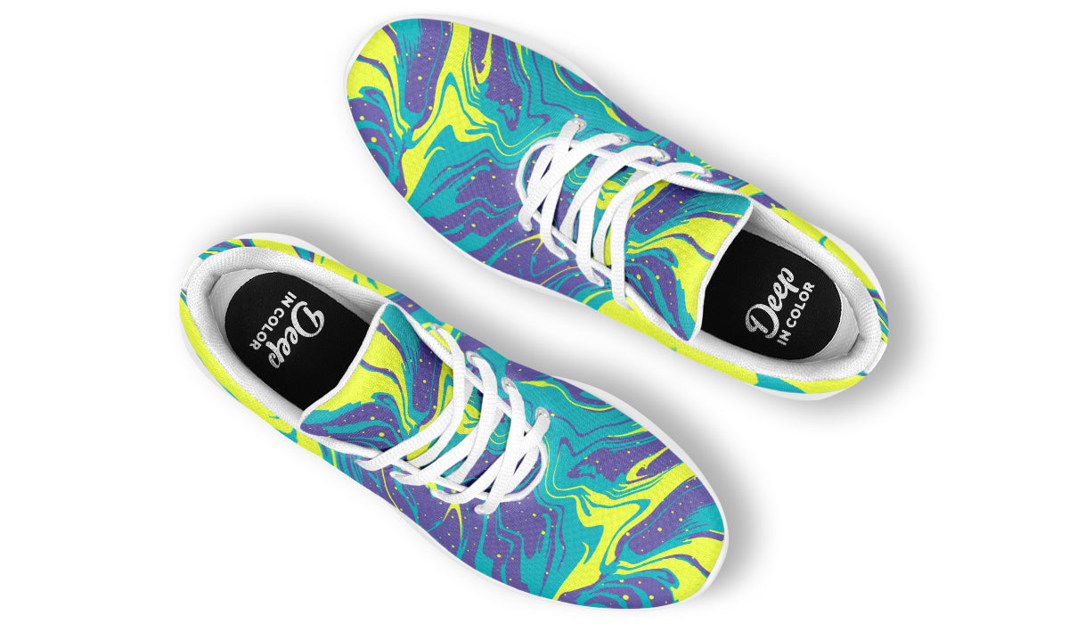 Purple Yellow Liquid Sneakers