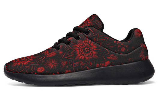 Red Mandala Flower Sneakers