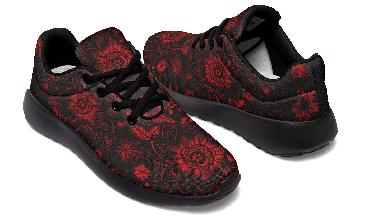 Red Mandala Flower Sneakers
