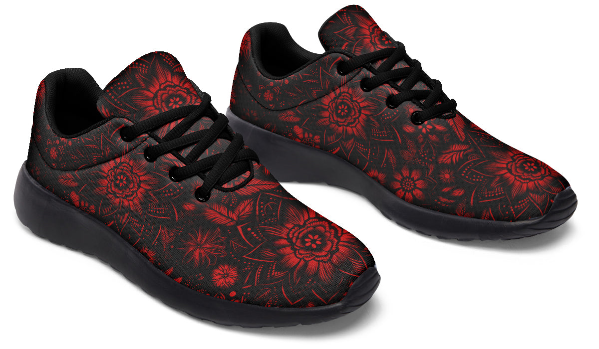 Red Mandala Flower Sneakers