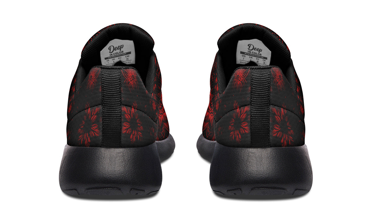 Red Mandala Flower Sneakers