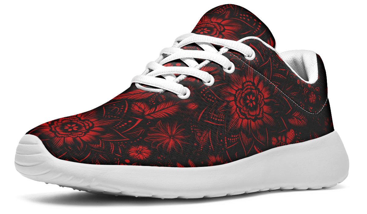 Red Mandala Flower Sneakers