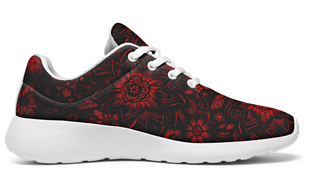 Red Mandala Flower Sneakers