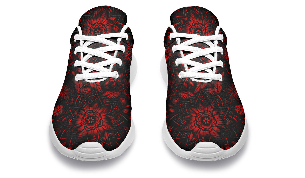 Red Mandala Flower Sneakers