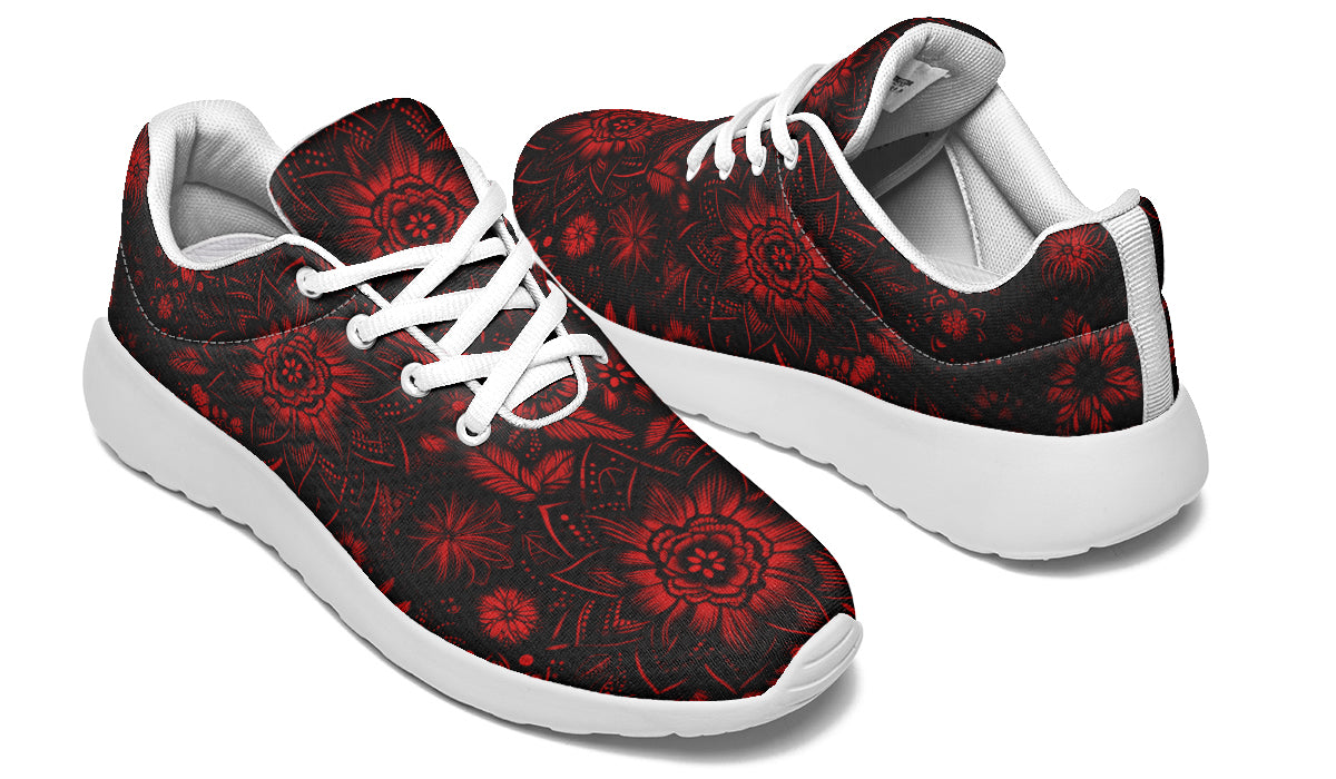 Red Mandala Flower Sneakers