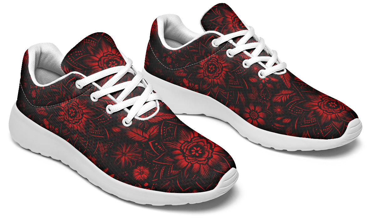 Red Mandala Flower Sneakers