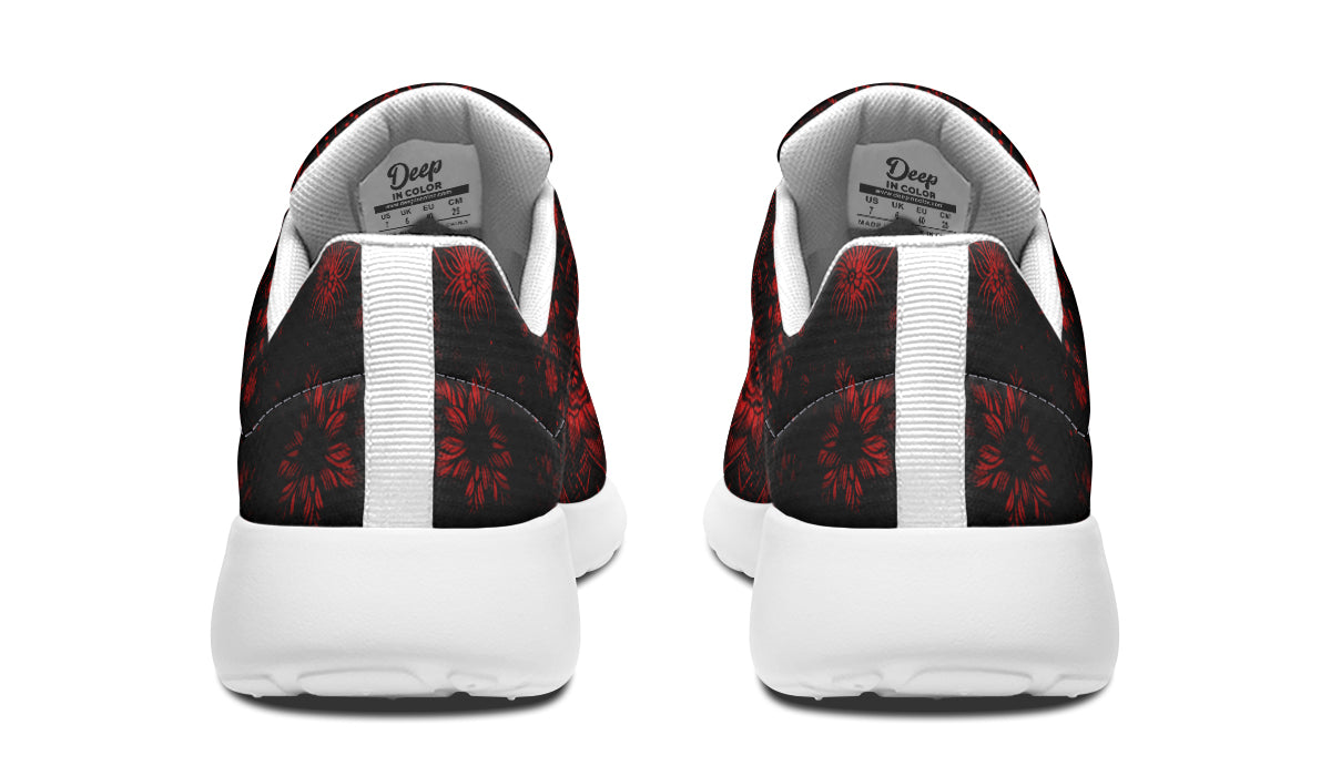 Red Mandala Flower Sneakers