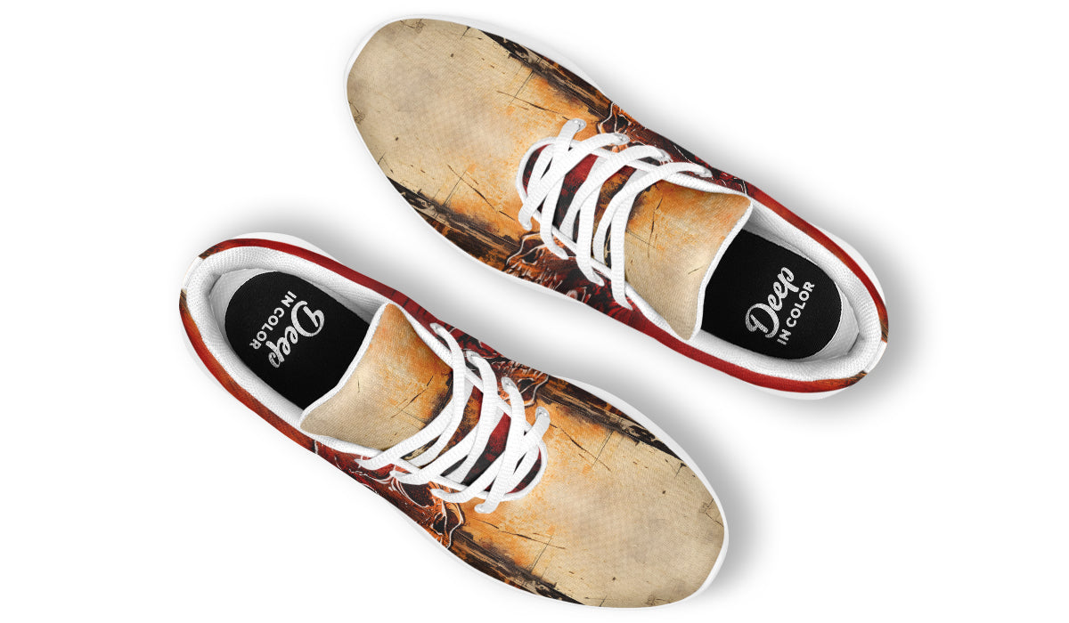 Rusty Skull And Roses Sneakers